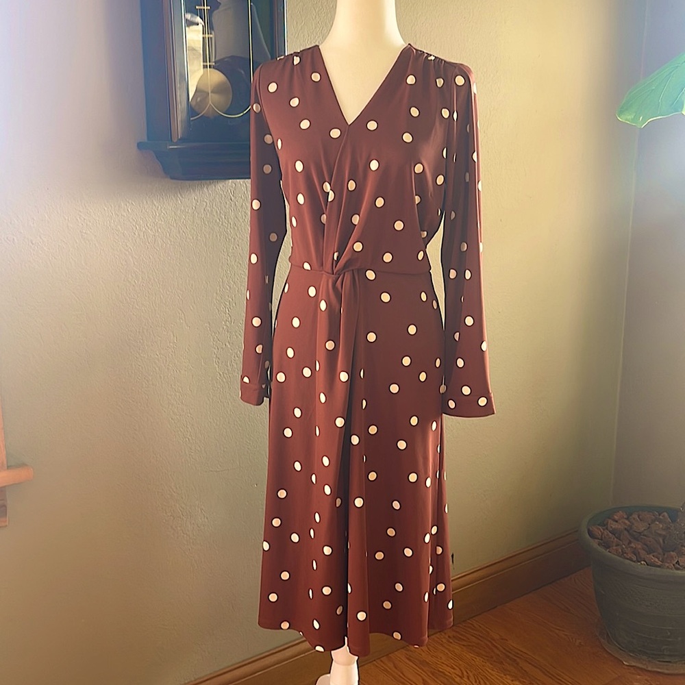 Talbots Ladies Twist Front Fit and Flare Dress Size L